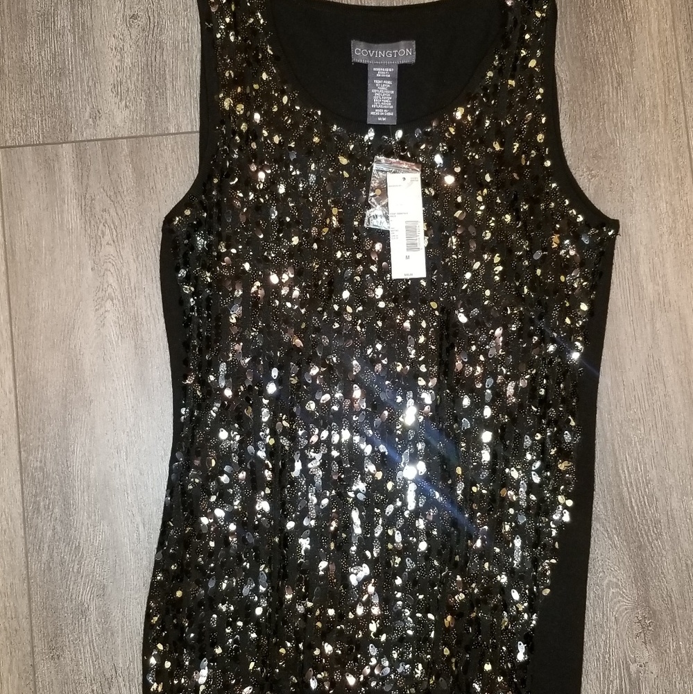 Sequin sweater tank